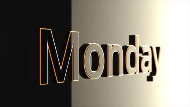 Понеділок заголовок. Слово "понеділок" анімація. Анімаційний текст фільму - понеділок — стокове відео