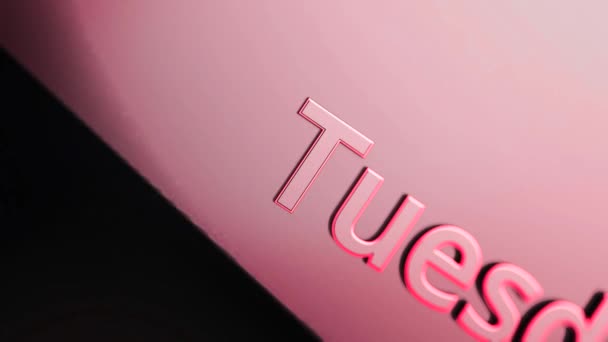 Texte du film d'animation - mardi. Néon texte du jour de la semaine MARDI 