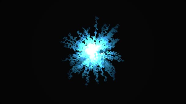 Righe astratte blu tracciate, che si muovono dal centro su uno sfondo nero. Bella animazione astratta . — Video Stock