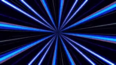 Mavi, beyaz ve mor neon eşit ışınları hareketli animasyon soyut. Neon ışık.