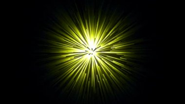 Soyut animasyon siyah bir zemin üzerine sarı ışık çizgileri ile renkli tüneli. Soyut hareketli arka plan.