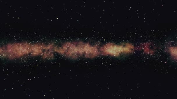 Абстрактная анимация внешнего пространства со звездами и конусами на черном фоне. Млечный путь . — стоковое видео