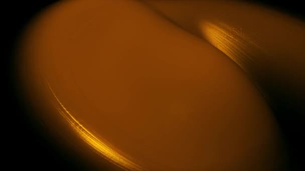 Abstract animation of moving yellow glossy and liquid texture. Colorful abstraction. — Stock Video