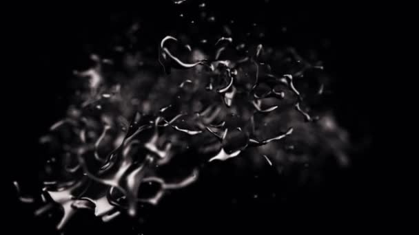 Animación abstracta de sustancia líquida gris en movimiento sobre fondo negro. animación 3d . — Vídeos de Stock