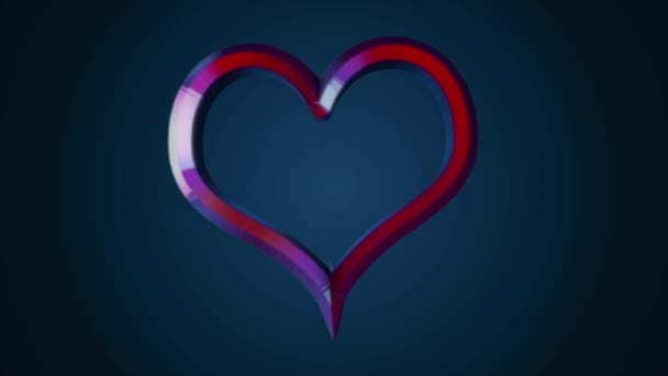 Animación de corazón volador sobre fondo aislado. Animación. 3D corazón forma signo declaraciones de amor o regalo en el día de San Valentín — Vídeo de stock