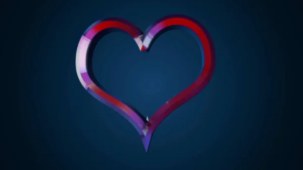 Animation du cœur volant sur fond isolé. Animation. 3D forme de coeur signe déclarations d'amour ou de cadeau le jour de la Saint Valentin — Photo