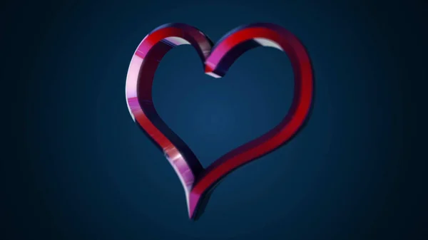 Animation du cœur volant sur fond isolé. Animation. 3D forme de coeur signe déclarations d'amour ou de cadeau le jour de la Saint Valentin — Photo
