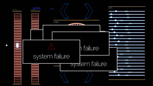 System failure messages disappear from the computer screen and the program continues to work, digital security concept. Animation. Signal interference and popups on the monitor.