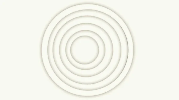 Licht grijze cirkel frames bewegen, verbreden en smal naar beneden op witte achtergrond, monochroom. Animatie. Overlap rondes, radargolven scherm close-up. — Stockfoto