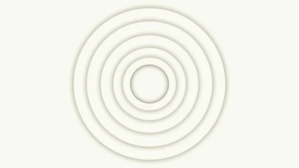 Marcos de círculo gris claro moviéndose, ensanchándose y estrechándose sobre fondo blanco, monocromo. Animación. Rondas superpuestas, pantalla de ondas de radar de cerca . —  Fotos de Stock