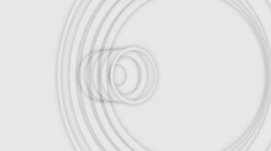 Soyut WiFi veya radyo dalgaları arka plan beyaz ve gri, Dikişsiz döngü. Animasyon. Güzel gri daire çerçeveleri titreşimli hareket, tek renkli.