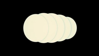 Bej soyut daireler genişletmek ve siyah arka plan, kesintisiz döngü üzerinde daraltmak. Animasyon. Dijital ışık kabarcıklar çakışan hareket.