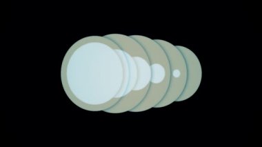 Mavi ve yeşil soyut daireler genişletmek ve siyah arka plan, kesintisiz döngü üzerinde daraltmak. Animasyon. Dijital ışık kabarcıklar çakışan hareket.