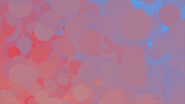 Fundo abstrato com nuvem móvel de muitos círculos de cores diferentes. Animação. Azul, amarelo, bolhas vermelhas fluindo em um círculo, amplo espectro de cores . — Vídeo de Stock