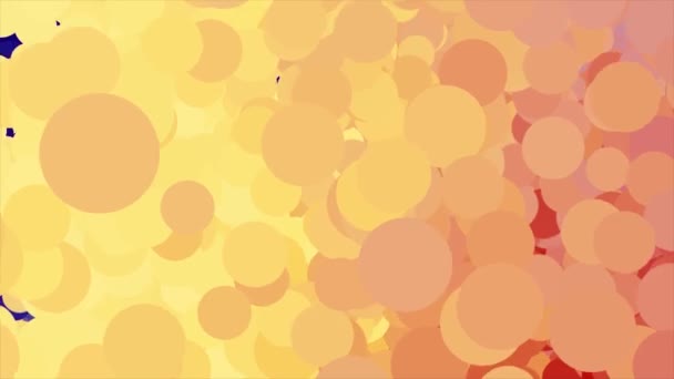 Zyklische Animation mit Lichtpunkten auf gelbem, blauem und rotem Bokeh-Hintergrund. Animation. Gradient bunte Teilchen in Bewegung, nahtlose Schleife. — Stockvideo