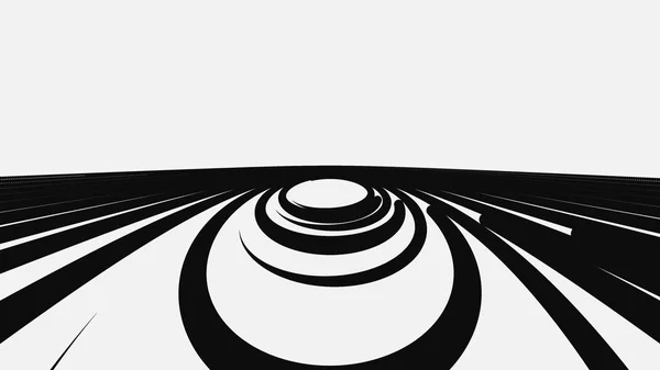 Abstract animation of black lines twisting into a spiral on a white background. Animation. Black and white abstraction
