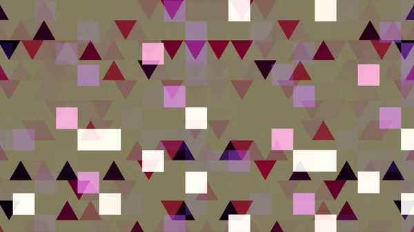 Animazione pixelata colorata con triangoli e quadrati lampeggianti, loop senza soluzione di continuità. Animazione. Motivo geometrico scintillante . — Foto Stock