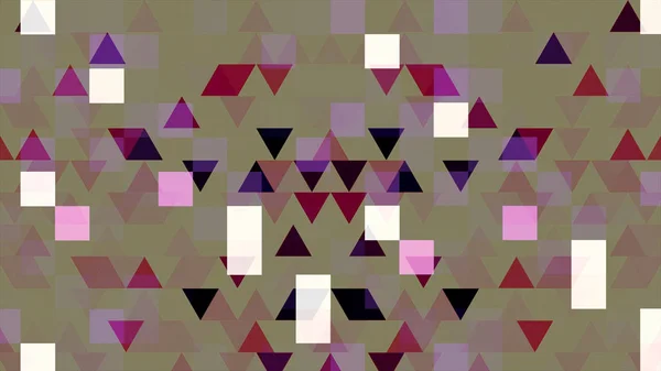 Animazione pixelata colorata con triangoli e quadrati lampeggianti, loop senza soluzione di continuità. Animazione. Motivo geometrico scintillante . — Foto Stock