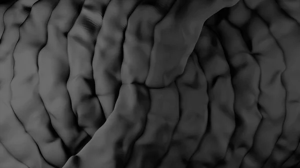 抽象的な灰色のキャンバステクスチャの背景、シームレスなループ。アニメーション。ダークグレーのシルキーな生地の表面、ゆっくりと動く広いストライプ、モノクロ. — ストック写真