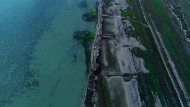Top view of the New Zealand ocean. Shot. Incredible view of the ocean from above — Stock Video