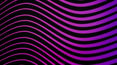 Siyah ve leylak dalgaları yavaş, sorunsuz döngü akan soyut renkli arka plan. Animasyon. Sonsuz hareket eden parlak dalgalı çizgiler.
