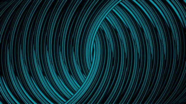 Animação abstrata de linhas coloridas de néon cintilante cruzando na espiral. Animação. Captação colorida — Fotografia de Stock