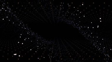 Birçok altın ve beyaz küçük çerkezlik soyut 3d animasyonlu arka plan hareketli ve siyah arka plan üzerinde dönen. Animasyon. Sonsuz sayıda dönen nokta.