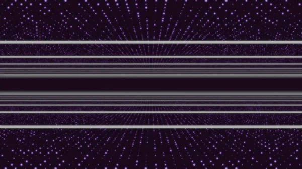 Прямі білі лінії рухаються і обертаються з невеликими точками на фіолетовому фоні, безшовна петля. Анімація. Бузковий плямистий фон з білими лініями . — стокове фото