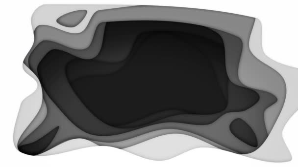 Μονόχρωμη αφηρημένο φόντο με κινούμενα αγγεία. Κινούμενα σχέδια. Μαύρο και λευκό γεωμετρικό κινούμενο σχέδιο με σχήμα οβάλ σχήματα σε λευκό φόντο. — Αρχείο Βίντεο