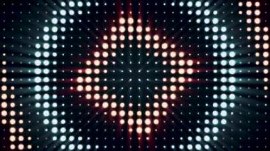 Işıkların soyut parlayan flaş, altın ve mavi renklerin spot ışıkları arka plan, sorunsuz döngü. Animasyon. Siyah arka plan, sahne aydınlatma konsepti üzerinde parlayan soffits.