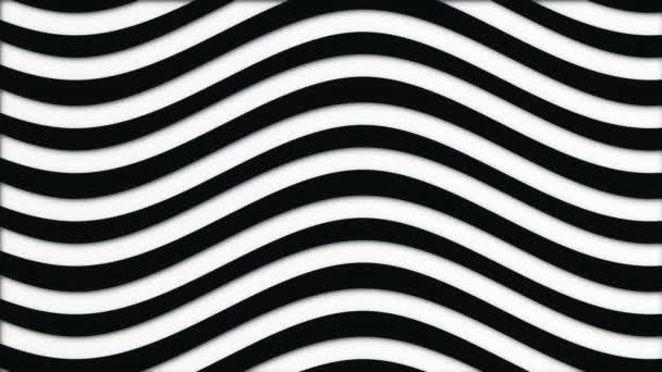 Abstract looping animation of moving wavy striped background. Animation. Graphic design of striped background moving wavelike — Stock Video