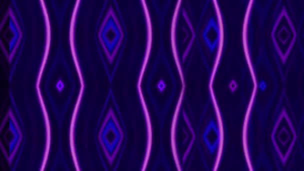 Abstract animation of pulsating patterns on black background. Aimation. Smooth neon patterns move on dark background — Stock Video