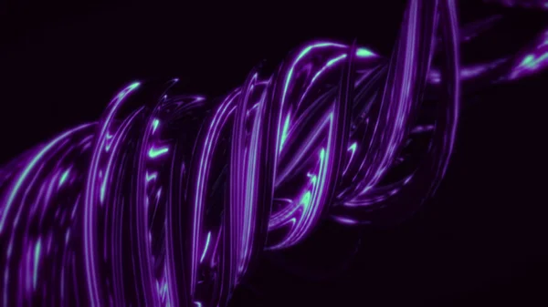 Abstract animation of colorful 3d waves interweaving in rotation on the dark background. Animation. Colorful animated abstraction — 스톡 사진