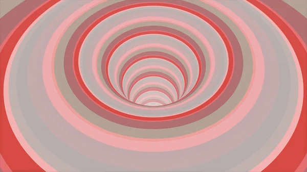 Abstrakt bakgrund med ändlös snurrande tratt, sömlös slinga. Animation. Abstrakt Helix med ränder av blinkande röda, rosa och grå färger. — Stockfoto