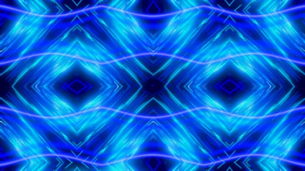 Glowing dynamic blue and white kaleidoscope, seamless loop. Animation. Beautiful changing magnetizing figures, abstract colorful background. — Stock Photo, Image