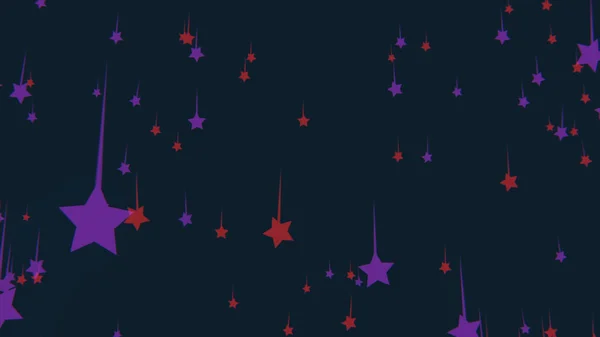 Πολύχρωμο αφαίρεση των μικρών αστεριών που πέφτουν στο μαύρο φόντο. Κινούμενα σχέδια. Όμορφο πολύχρωμο starfall — Φωτογραφία Αρχείου