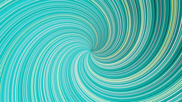 Spinning colorful funnel of curved lines, seamless loop. Animation. Beautiful turquoise rotating tornado, hypnotic effect. — Stock Photo, Image