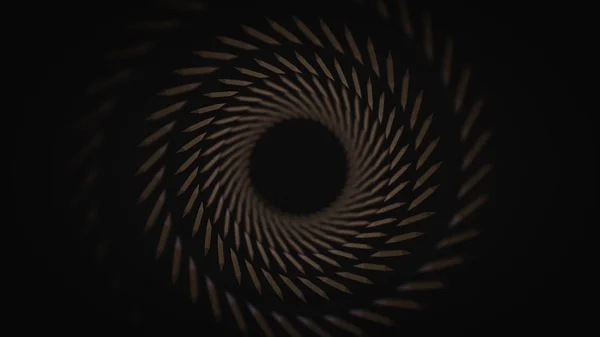 Animation abstraite d'un tunnel géométrique tourbillonnant sans soudure. Animation. Spirale tourbillonnante à motifs géométriques sur fond noir — Photo