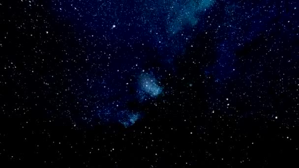 Bewegen door de stellaire ruimte, mooie abstractie met Cosmos Blue Stars, Infinity concept. Animatie. Een reis door eindeloze ruimte, sterren velden en nebulas. — Stockvideo
