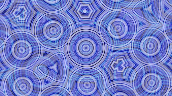 Fundo azul e roxo bonito, abstração caleidoscópio com círculos em mudança e em movimento. Animação. Fundo violeta abstrato do efeito caleidoscópio . — Fotografia de Stock