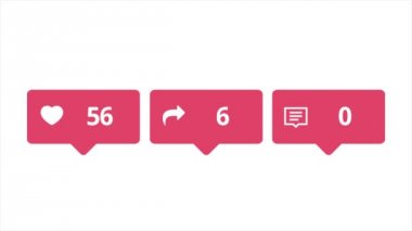 Animasyon hile sosyal ağlar. Animasyon. Kayıt veya video sosyal ağlarda popülerlik kazanıyor. Pembe işaretler sevdim, repost ve yorum sayıları artan