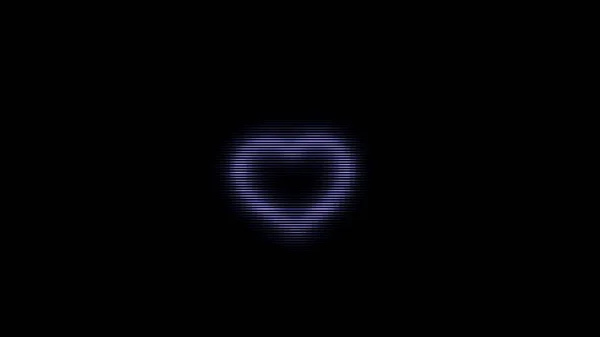 Абстрактное светящееся пиксельное сердце на черном фоне, помехи глюка. Анимация. Шум экрана и фиолетовый символ сердца мерцание, бесшовный цикл . — стоковое фото