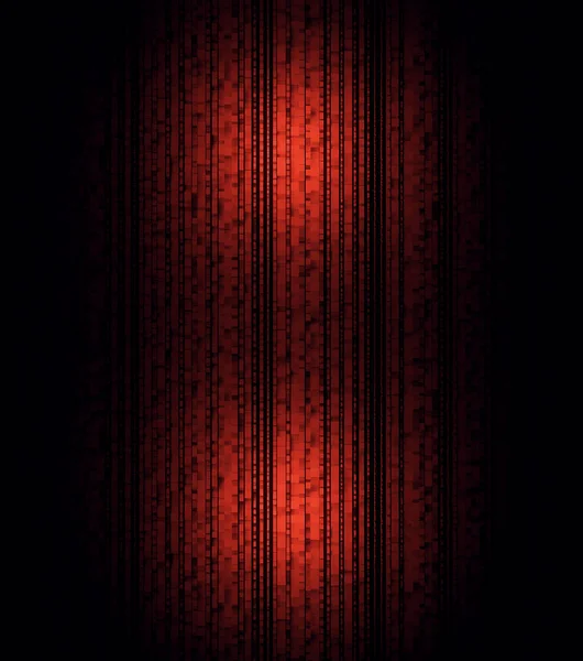 Fekete háttér előtt elvont piros függőleges vonalak. Nyomtatási. Vibráló csíkok két fényfáklyával, geometrikus mintával. — Stock Fotó