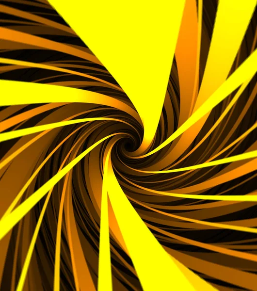 Abstraktní pozadí s barevným otáčející se oranžovým a žlutým helixem, 3D. Tisk. Nekonečná hypnotická rotace zakřivených čar, které tvoří tunel. — Stock fotografie