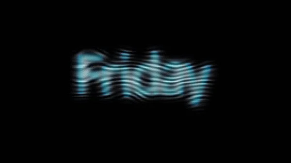 Green friday inscription with digital noise effect on black background. Animation. Neon colorful sign with a shining day of week friday. — Stock Photo, Image