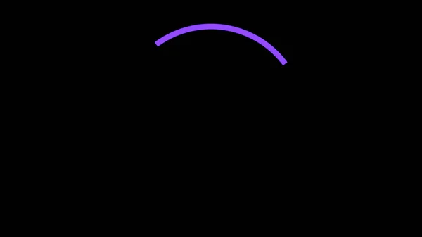 Abstract purple narrow neon line moving in a circle isolated on black background, seamless loop. Animation. Glowing stripe flying on the same trajectory many times, monochrome. — Stock Photo, Image