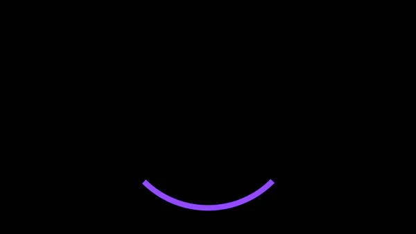Línea de neón estrecha púrpura abstracta que se mueve en un círculo aislado sobre fondo negro, lazo sin costuras. Animación. Rayas brillantes volando en la misma trayectoria muchas veces, monocromo . —  Fotos de Stock