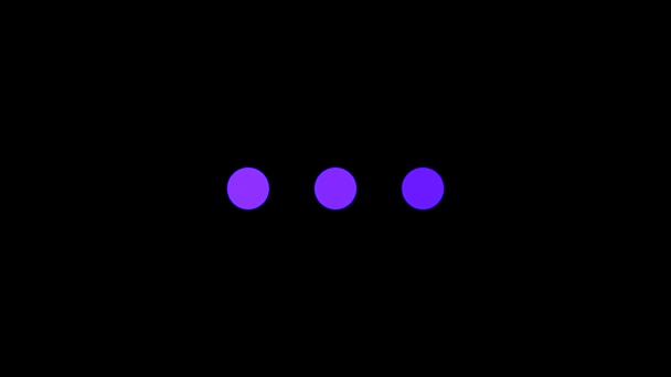 Magical purple, blue gradient ellipsis moving on black background, seamless loop. Animation. Lilac three dots or circles changing color slowly from people to blue. — Stock Video