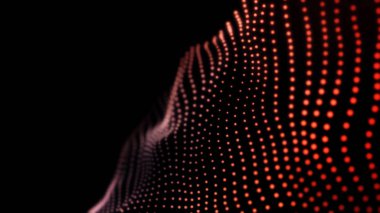 Soyut hareket, titreşen noktalar dokusu parlayan çözülmüş parçacıklar, pürüzsüz döngü. Animasyon. Küçük daireleri akan siber ya da teknolojik dijital arkaplan.