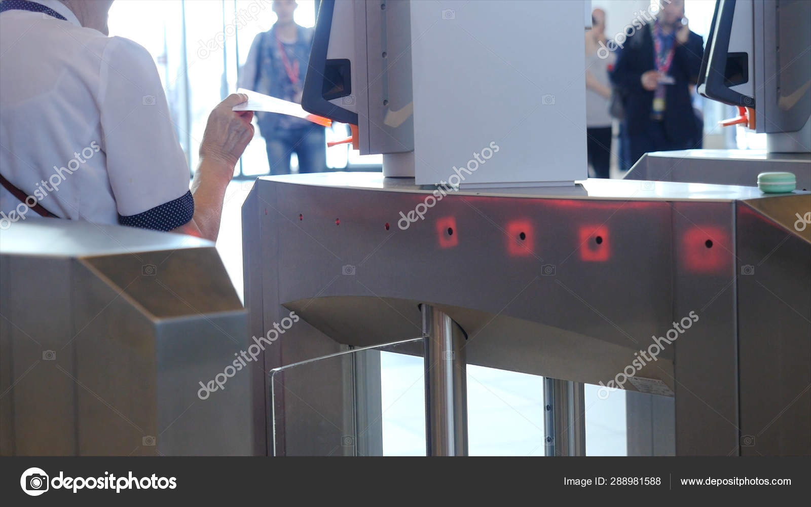 Entrance with e-pass. Media. Automatic checkpoint with contactless ...